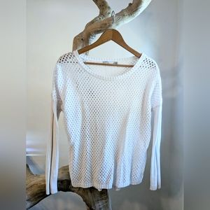 Prana White Mesh Sweater size small